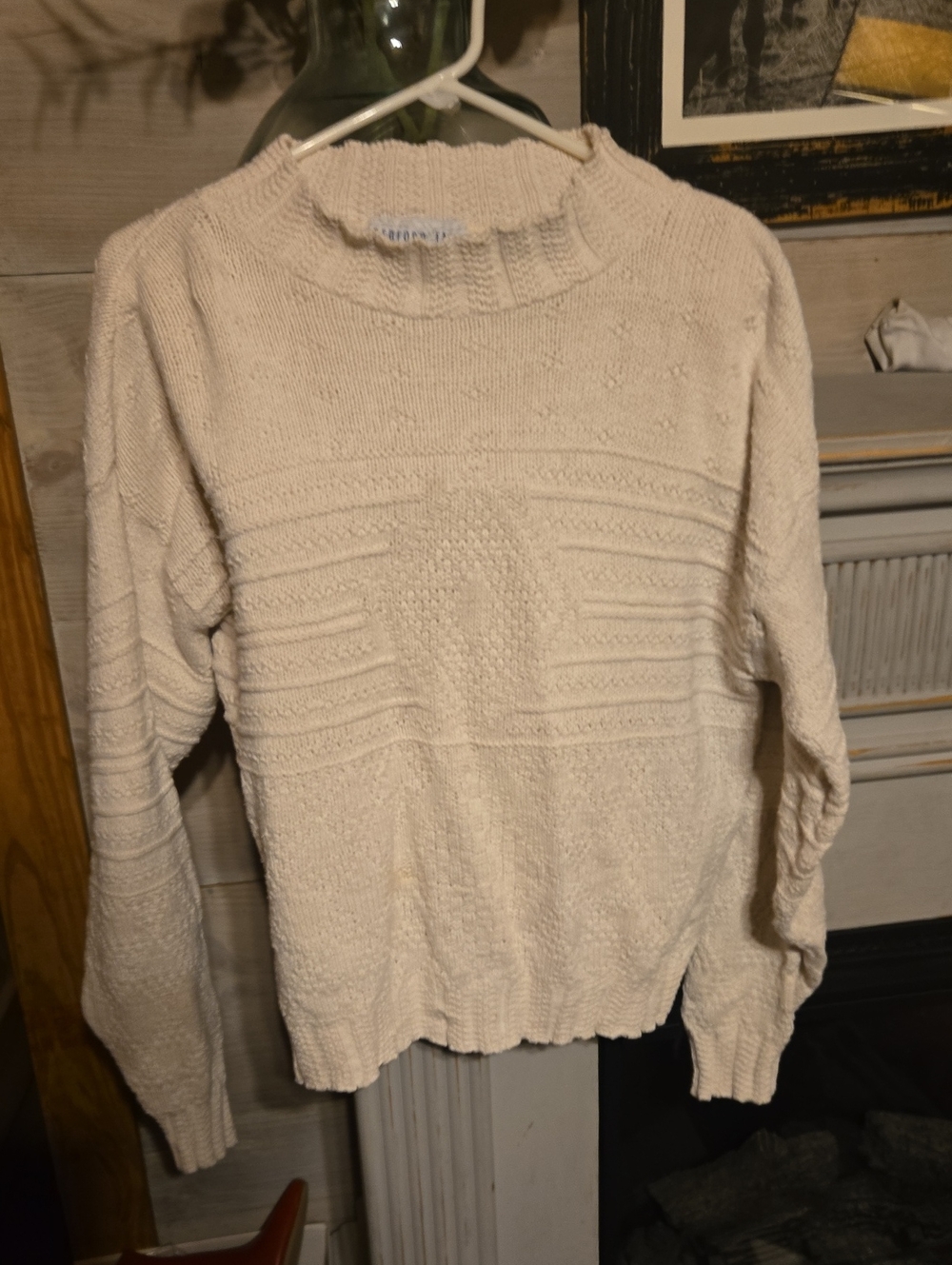Textured Cream Crewneck Sweater - Classic Everyday Knit